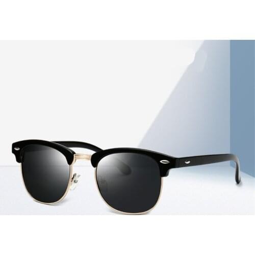 ASOOP2019 New Fashion Female Sunglasses Classic Brand Design Semi-frame Round Mens Sunglasses UV400 Retro Leopard-print Glasses