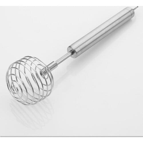 1PC Stainless Steel Manual Whisk Frother Easy Blender And Mixer Cream Whipper Egg Beater Hot Drink Foamer Stirrer KX 145