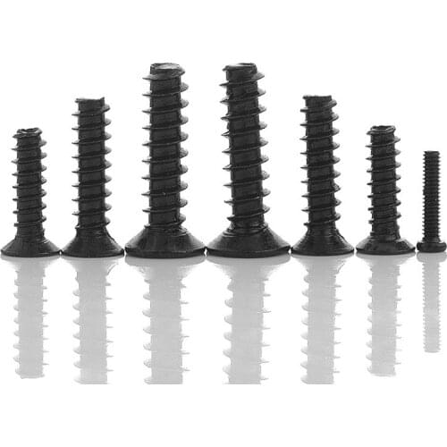 100pcs Cross Recessed Countersunk Head Self-tapping Screw M2 M2.3 M2.6 M3 M4 Black Carbon Steel Flat Head Mini Screw