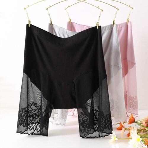 2Pcs/lot Summer Style Plus Size 5XL High Waist Modal Sexy Lace Shorts Women Soft Security Anti-Lugging Knee-length Leggings