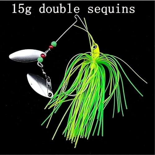 2 pieces/pair lure fishing bait spinnerbait beard fish sea fishing lure compounded fake bait with hook WT.13-15g/piece