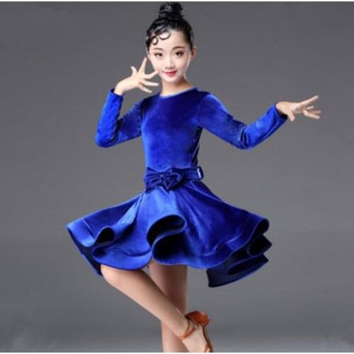 2019 rumba samba children samba cha cha tango skirt standard salsa girls Spandex latin dresses for dancing ballroom dance dress