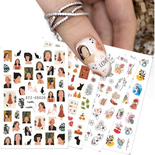 3PCS Nail Stickers 3D Self-adhesive Slider Set Women Anime Fruits Stickers for Nails Summer Manicure Decorations LASTZCS012-049