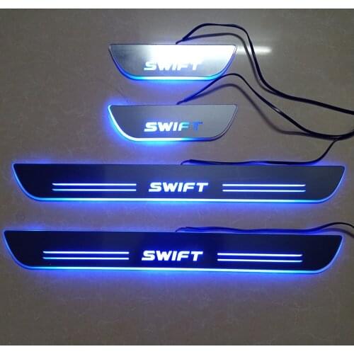 4pcs moving led lights pedal scuff plate threshould door sill for SUZUKI SWIFT 2010-2021 exterior Accessories car accessories