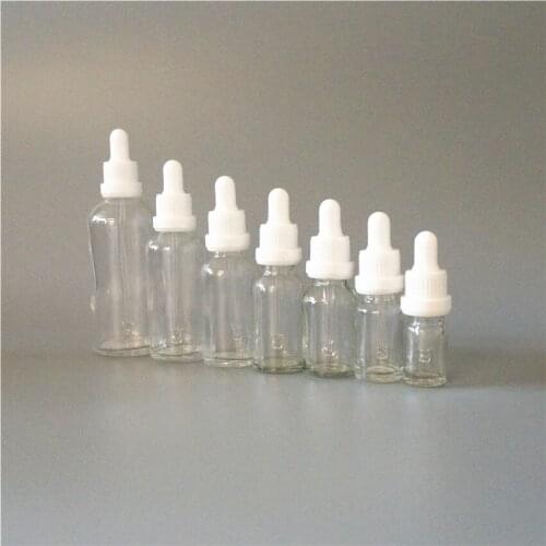5/10/15/20/30/50/100ml Portable Empty Cosmetic Reusable Clear Essential Oil Bottle with Rubber Head Dropper Cap Containers
