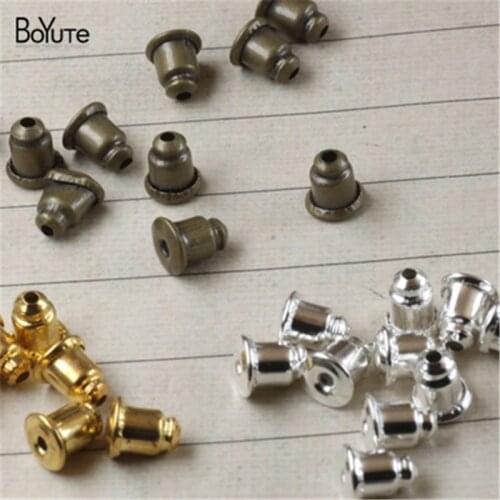 BoYuTe 500Pcs 4 Colors Plated 6*5MM Earring Backs Stopper Diy Jewelry Accessories