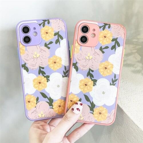 TIDOVE Original Oil Painting Flowers Case For iPhone 11 12 Pro XS Max 7 8 Plus X XR 12 Mini SE 2020 Camera Protection Back Cover