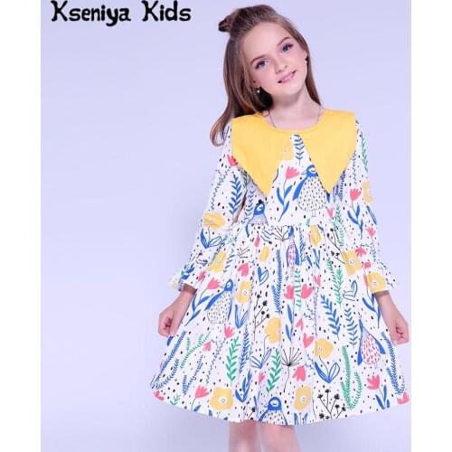 Kseniya Kids Dresses For Girls Dress Long Sleeve Autumn Winter Flower Princess Girl Birthday Party Dresses Baby Girl Clothes