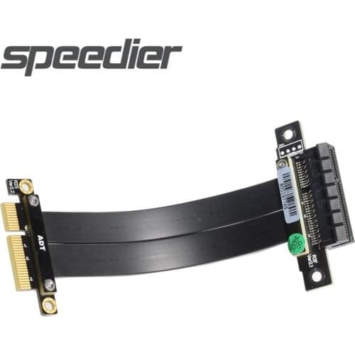 Shielded PCI-E Riser Cable PCIe 3.0 x4 to x4 Extension Cable High Speed 32G/s PCI Express Riser Card Straight Extender Adapter