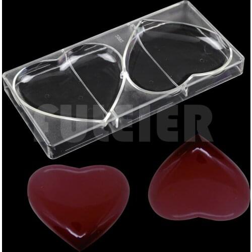 Big heart shape polycarbonate chocolate mold valentine gift wedding cake decor chocolate baking pastry candy mold