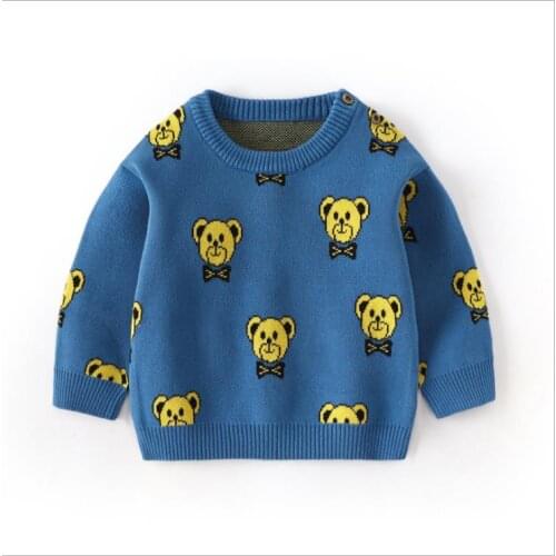 Cotton cartoon bear sweater