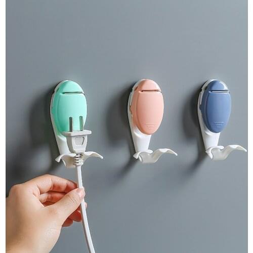 Creative Whale Hooks Cable Holder Power Plug Socket Hook Rack Holder Hanger Office Home Wall Kitchen Office Living Room
