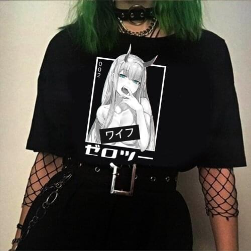 2021 Hot Darling in the Franxx Anime Harajuku Zero TWO Girl Printed T Shirt Women Tops Summer Short-sleeve Tee T-shirt