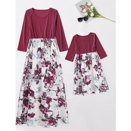 Menoea Mom and Daughter Dresses Mother and Daughter Family Mommy and Me Look Family Matching Outfits Women Girl Floral Clothes