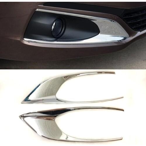DIY Car Styling For Peugeot 301 2017 ABS Mirror Chrome Front Fog Light Box Cover Case Stickers Trim Part Accessories 2Pcs
