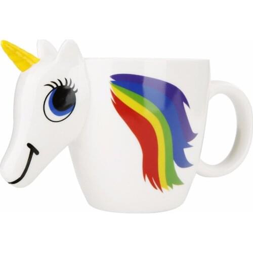 New Cartoon Unicorn Mug Ceramic Color Changing Cup Original 3D Heat Sensitive Magic Coffee Mugs Unicorn Discoloration Cups