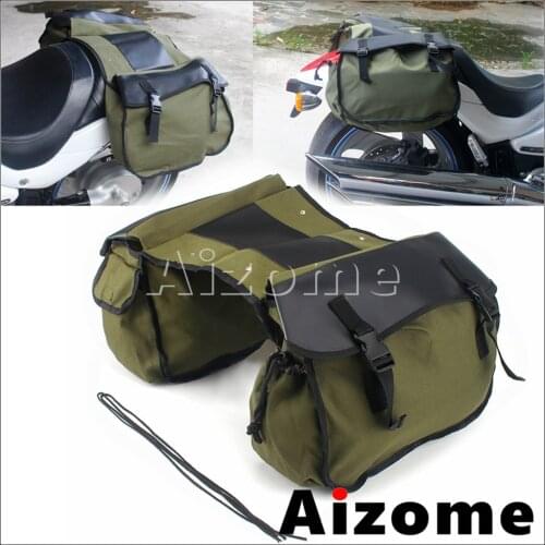 Motorcycle Canvas Panniers Saddle Bags Side Tool Bags for Taotao Thunder/91' Vulcan 500/ iron 833 Kawasaki 1000 97/ 1983 XL600r