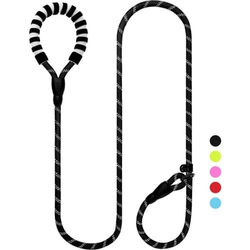 Pet Leash Collar 2 In 1 Reflective Padded Handle Dog Slip Leash Training Rope For Small Medium Large Adjustable Dog Leash