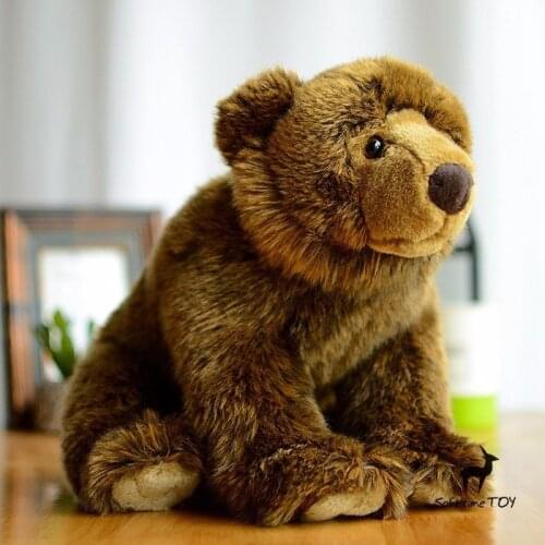 Rare Big Plush Toys Real Life Brown Bear Doll Wildlife ChildrenS Toy Gifts Pillow Birthday Present Women