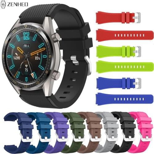 22mm Silicone Watchband Strap For Huawei Watch GT Replacement Watch Band For Samsung Galaxy Watch 46mm/Gear S3 Frontier/Classic