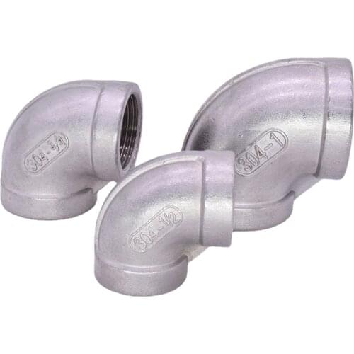 1/8" 1/4" 3/8" 1/2" 3/4" 1" BSPT Female 90 Degree Elbow Coupler Connector 304 316 Stainless Steel Pipe Fitting Water Gas Oil