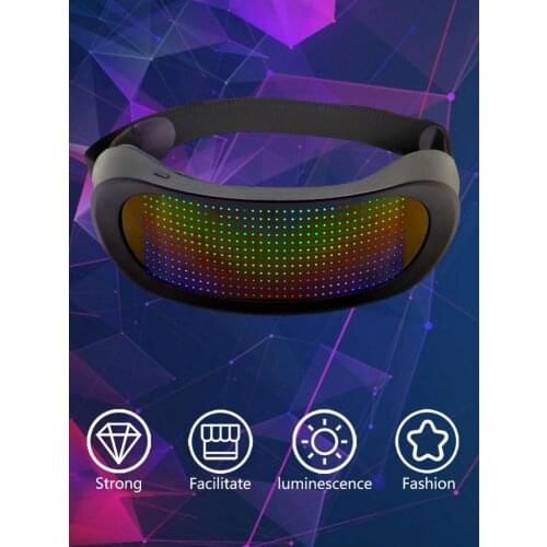 LED Dynamic Glasses Colorful Luminous Glasses For Parties LED Dynamic Glasses Blinds APP Bluetooth Luminous Glasses Accessory