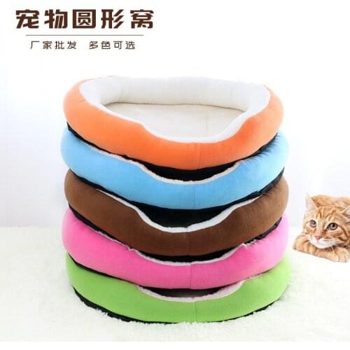 Warm Cat Bed House Round Bed Fodable Dog Cat Sleeping Mat Pad Nest Kennel Pet Cushion Puppy Nest Soft Round Cat Bed