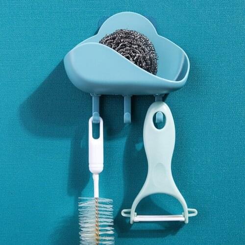 Unique Cloud Shaped Storage Rack Nail Free Wall Mounted Hook Key Hair Pin Holder for Home Room Use