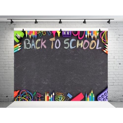 VinylBDS Back To School Season Photography Backgrounds Blackboard Pencil School Photo Backdrop Studens Graffiti Studio Backdrop
