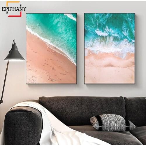 Aerial Beach Print Ferris Wheel Canvas Painting Ocean Landscape Posters and Prints Nordic Decor Wall Pictures for Living Room