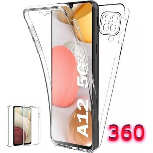 Camera Protection Clear Double Case On Samsung Galaxy A02 A022 A32 4G A52 A72 A12 A42 5G A02S A125 A326 A526 A726 360 Full Cover