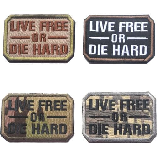 LIVE FREE OR DIE HARD Patch Multicam Acu Tactical ISAF Tactical Morale Military Combat Patch HOOK for Backpack Vest