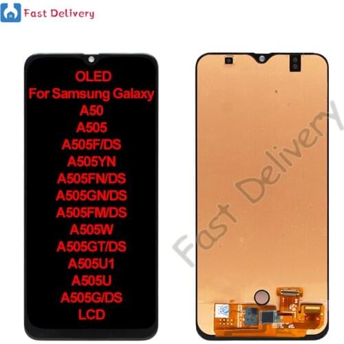 For Samsung Galaxy A50 A505 A505FM/DS A505GT/DS A505U A505FN/DS A505YN A505YN LCD Display Touch Screen Digitizer Assembly OLED