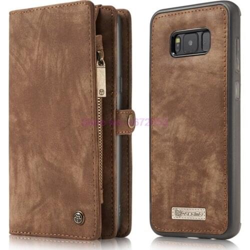 10pcs Genuine Leather Flip Case For Samsung S9 S8 Plus Note 9 8 S7 Edge Cover 2 in 1 Removable Magnetic Wallet Phone Pouch