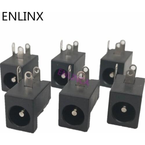 10pcs DC-005 DC Power Jack Socket Connector DC005 5.5*2.1mm 2.1 socket Round the needle black color