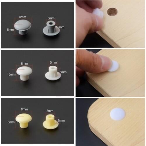 100Pcs Furniture Hardware Hole Covers Protection Screw Caps Covers Plastic Hole Plugs Chair Cabinet Decoration Dust Plug Stopper