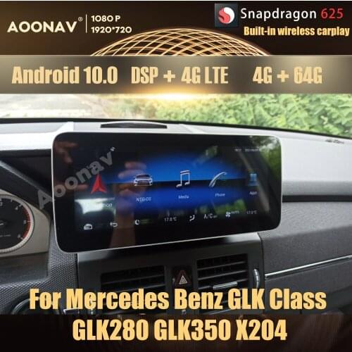128GB Android 10.0 Snapdragon 625 car radio GPS For Mercedes Benz GLK Class GLK280 GLK350 X204 2008-2015 multimedia player