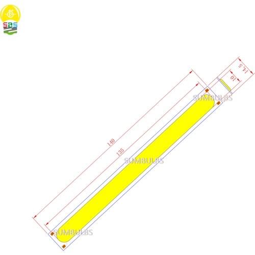 20pcs 140x14.5mm 12V DC 6W cold white 600lm led cob strip light source bulb chip on board for diy lightting