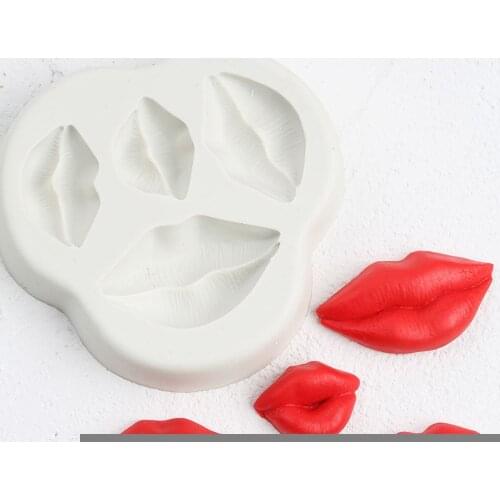 3D DIY Fondant Cupcake Candy Chocolate Silicone Lips Mold Cake Molds Handmade Soap Mould Party Supplies Kitchen Baking Tool
