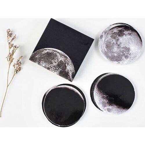 45sheet/pc Stationery Stickers Mini paper DIY Planet Sticky Paper Kawaii Moon Plants Stickers For Decoration Diary Scrapbooking