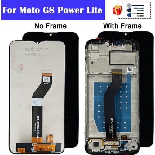 6.5'' For Motorola Moto G8 Power Lite Display XT2055-2 LCD Display With Touch Screen Digitizer Assembly G8 Power Lite LCD +Frame
