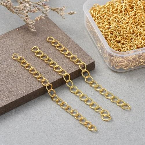 7cm Iron Extension Chain Boxed DIY Handmade Iron Chain Bracelet Accessories Wholesale necklace chains for jewelry making