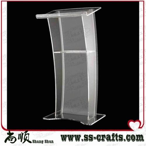 Acrylic digital Lectern, Podium size, Pulpit, Speakers Stand.acrylic lecter table Curved Rail Acrylic Lectern plexiglass