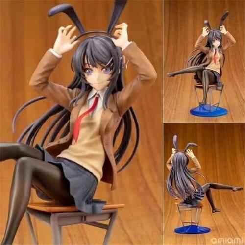 Anime Rascal Does Not Dream of Bunny Girl Senpai Sexy Figure Toy Senpai Sakurajima Mai Chair Sexy Anime Action Figure Toys
