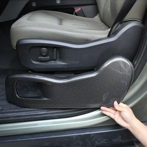 Car Seat Adjustment Frame Side Decoration Cover Trim,ABS Carbon,For Land Rover Defender 110 2020 2021,Modification Accessories