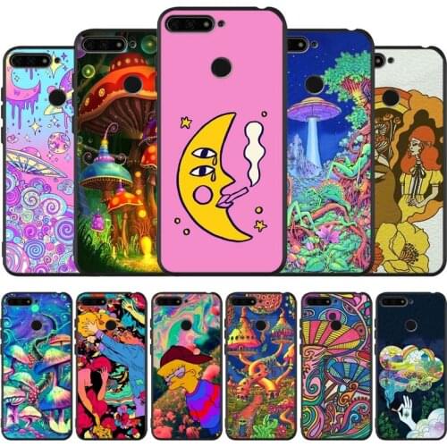 Trippy Art aesthetic black Silicone Phone Case For honor 30 20 Pro 8 8X 9 10 20 Lite Mate 10 20 30 Lite Pro cover