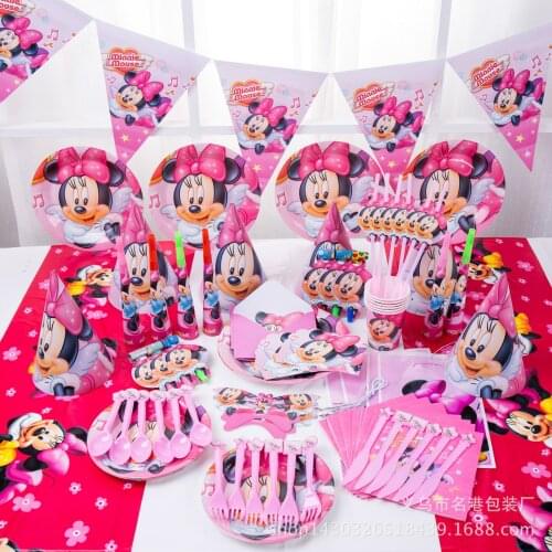 Disney childrens birthday party supplies cartoon Minnie theme suit baby birthday dress up set