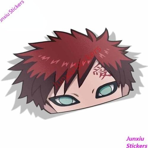 Gaara Peek Anime Big Head Vinyl Cartoon Car Sticker JDM Camper Window Trunk Decal Scratch-Proof Exterior Accessories KK13x8cm