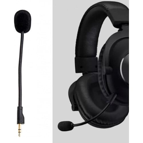Headset Microphone Plug Play Replaceable Flexible 3.5mm Omnidirectional Gaming Headphone Microphone for Logitech-G Pro X Microph