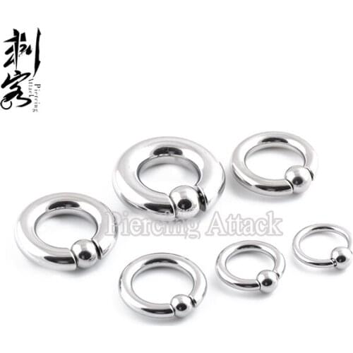 Giant Spring Load Heavy Gauge Captive Ring 8G-00Gauge One of Each Sizes Lot of 6pcs Body Jewelry Free Shipping